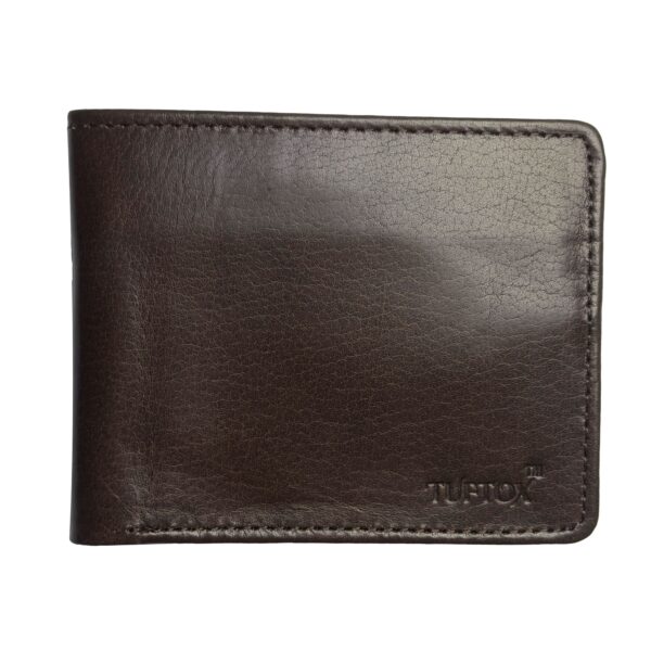 Tuftox Regal Bifold black buffalo leather wallet – front view
