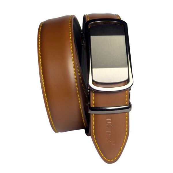 Tuftox Signature Ratchet Belt – Luxury Automatic Cowhide Dress Belt with Interchangeable Zinc Alloy Buckle
