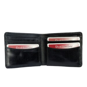 Slim bifold design of Tuftox Regal Bifold men’s buffalo leather wallet