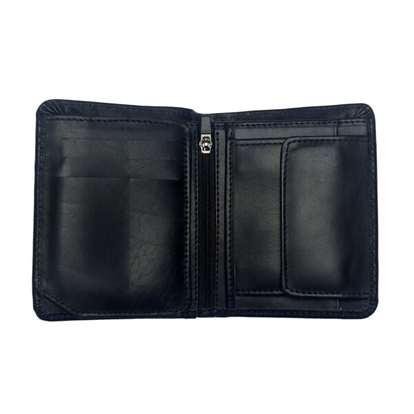 Tuftox Signature Coat Wallet in Premium Cow Leather – Black Color Inside View of Tuftox Coat Wallet with Coin Pocket and Card Slots Bifold Tuftox Leather Wallet – Showing Cash & Slip Pockets Premium Cowhide Coat Wallet by Tuftox – Front View Tuftox Coat Wallet – Side Flap with Sim & Memory Pocket Black Leather Coat Wallet with Zip Coin Pocket – Tuftox Tuftox Signature Wallet in Gift Box – Premium Presentation