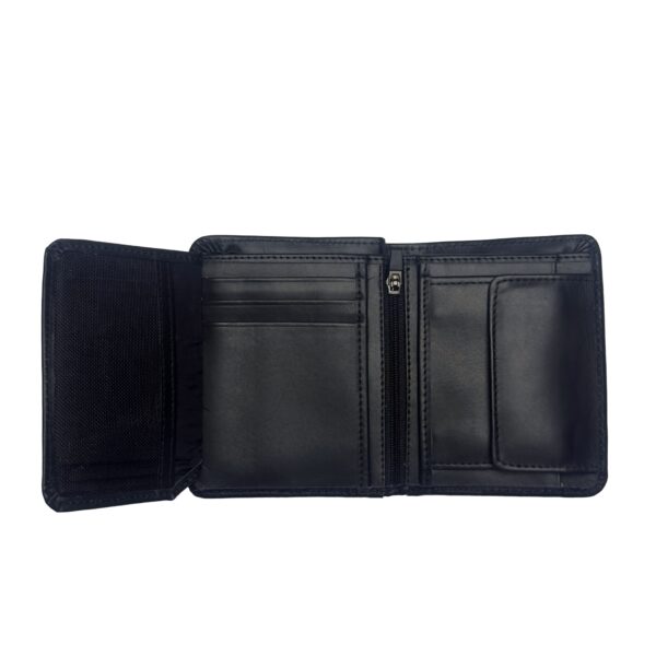 Tuftox Signature Coat Wallet in Premium Cow Leather – Black Color Inside View of Tuftox Coat Wallet with Coin Pocket and Card Slots Bifold Tuftox Leather Wallet – Showing Cash & Slip Pockets Premium Cowhide Coat Wallet by Tuftox – Front View Tuftox Coat Wallet – Side Flap with Sim & Memory Pocket Black Leather Coat Wallet with Zip Coin Pocket – Tuftox Tuftox Signature Wallet in Gift Box – Premium Presentation