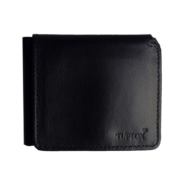 TufTox MagnFold Flap – Classic Black luxury leather bifold wallet with magnetic flap, front view Alt: TufTox MagnFold Flap – Royal Mustard slim leather wallet with flap open showing card slots and ID window Alt: TufTox MagnFold Flap – Inside view showcasing cash compartments and card slots in black leather Alt: TufTox MagnFold Flap – Magnetic flap design with ID window and premium buffalo leather texture Alt: TufTox MagnFold Flap – Wallet placed in belt loop using side slot feature for hands-free carry Alt: TufTox MagnFold Flap – Angled top view of black wallet showing smooth stitching and sleek profile Alt: TufTox MagnFold Flap – Vintage mustard wallet with flap closed, premium finish, and embossed logo Alt: TufTox MagnFold Flap – Gift box packaging showcasing TufTox branding and elegant presentation Alt: TufTox MagnFold Flap – All four colors side by side: Classic Black, Royal Mustard, Vintage Brown, Midnight Blue