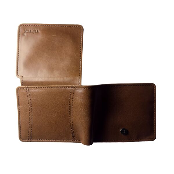 TufTox MagnFold Flap – Classic Black luxury leather bifold wallet with magnetic flap, front view Alt: TufTox MagnFold Flap – Royal Mustard slim leather wallet with flap open showing card slots and ID window Alt: TufTox MagnFold Flap – Inside view showcasing cash compartments and card slots in black leather Alt: TufTox MagnFold Flap – Magnetic flap design with ID window and premium buffalo leather texture Alt: TufTox MagnFold Flap – Wallet placed in belt loop using side slot feature for hands-free carry Alt: TufTox MagnFold Flap – Angled top view of black wallet showing smooth stitching and sleek profile Alt: TufTox MagnFold Flap – Vintage mustard wallet with flap closed, premium finish, and embossed logo Alt: TufTox MagnFold Flap – Gift box packaging showcasing TufTox branding and elegant presentation Alt: TufTox MagnFold Flap – All four colors side by side: Classic Black, Royal Mustard, Vintage Brown, Midnight Blue