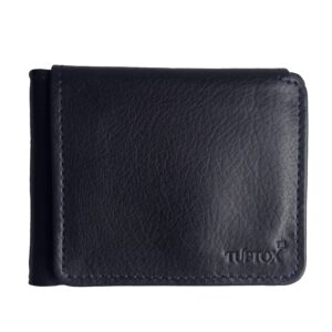 TufTox MagnFold Flap – Classic Black luxury leather bifold wallet with magnetic flap, front view Alt: TufTox MagnFold Flap – Royal Mustard slim leather wallet with flap open showing card slots and ID window Alt: TufTox MagnFold Flap – Inside view showcasing cash compartments and card slots in black leather Alt: TufTox MagnFold Flap – Magnetic flap design with ID window and premium buffalo leather texture Alt: TufTox MagnFold Flap – Wallet placed in belt loop using side slot feature for hands-free carry Alt: TufTox MagnFold Flap – Angled top view of black wallet showing smooth stitching and sleek profile Alt: TufTox MagnFold Flap – Vintage mustard wallet with flap closed, premium finish, and embossed logo Alt: TufTox MagnFold Flap – Gift box packaging showcasing TufTox branding and elegant presentation Alt: TufTox MagnFold Flap – All four colors side by side: Classic Black, Royal Mustard, Vintage Brown, Midnight Blue