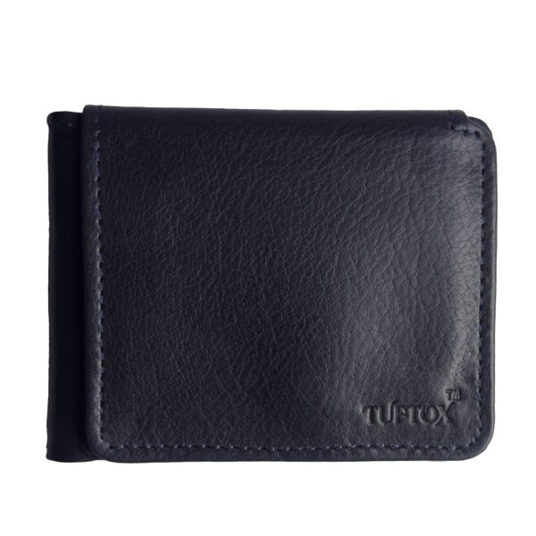 TufTox MagnFold Flap – Classic Black luxury leather bifold wallet with magnetic flap, front view Alt: TufTox MagnFold Flap – Royal Mustard slim leather wallet with flap open showing card slots and ID window Alt: TufTox MagnFold Flap – Inside view showcasing cash compartments and card slots in black leather Alt: TufTox MagnFold Flap – Magnetic flap design with ID window and premium buffalo leather texture Alt: TufTox MagnFold Flap – Wallet placed in belt loop using side slot feature for hands-free carry Alt: TufTox MagnFold Flap – Angled top view of black wallet showing smooth stitching and sleek profile Alt: TufTox MagnFold Flap – Vintage mustard wallet with flap closed, premium finish, and embossed logo Alt: TufTox MagnFold Flap – Gift box packaging showcasing TufTox branding and elegant presentation Alt: TufTox MagnFold Flap – All four colors side by side: Classic Black, Royal Mustard, Vintage Brown, Midnight Blue