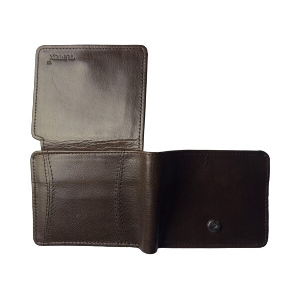 TufTox MagnFold Flap – Classic Black luxury leather bifold wallet with magnetic flap, front view Alt: TufTox MagnFold Flap – Royal Mustard slim leather wallet with flap open showing card slots and ID window Alt: TufTox MagnFold Flap – Inside view showcasing cash compartments and card slots in black leather Alt: TufTox MagnFold Flap – Magnetic flap design with ID window and premium buffalo leather texture Alt: TufTox MagnFold Flap – Wallet placed in belt loop using side slot feature for hands-free carry Alt: TufTox MagnFold Flap – Angled top view of black wallet showing smooth stitching and sleek profile Alt: TufTox MagnFold Flap – Vintage mustard wallet with flap closed, premium finish, and embossed logo Alt: TufTox MagnFold Flap – Gift box packaging showcasing TufTox branding and elegant presentation Alt: TufTox MagnFold Flap – All four colors side by side: Classic Black, Royal Mustard, Vintage Brown, Midnight Blue