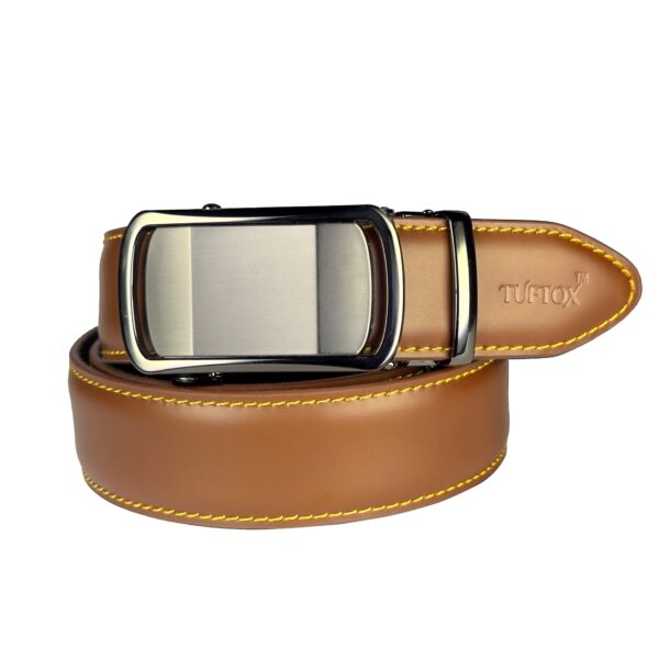 Tuftox Signature Ratchet Belt – Luxury Automatic Cowhide Dress Belt with Interchangeable Zinc Alloy Buckle